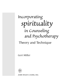 Incorporating spirituality in Counseling and Psychotherapy