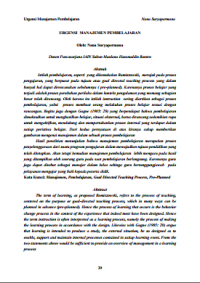 Image of Urgensi manajemen pembelajaran