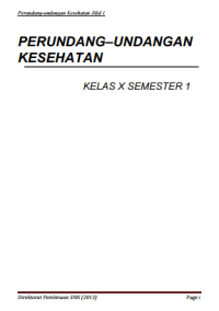 Image of Perundang-undangan Kesehatan 1 (buku siswa)