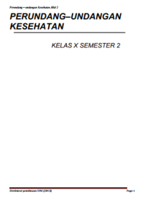 Perundang-undangan Kesehatan Semester 2 (buku siswa)