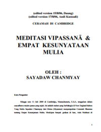 Meditasi Vipassana Dan empat Kesunyataan Mulia