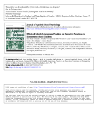 Image of Effects of Mindful Awareness Practices on Executive Functions in Elementary School Children