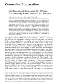 Mindfulness and Counseling Self-Efficacy: The Mediating Role of Attention and Empathy