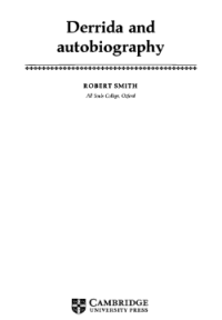 Image of Derrida and autobiography