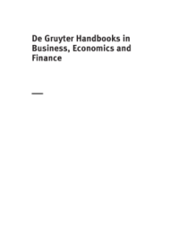 De Gruyter Handbooks in
Business, Economics and
Finance