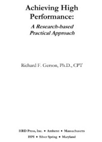 Achieving High Performance: A Research-based Practical Approach