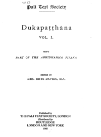 Image of Dukapaṭṭhāna being part of the Abhidhamma Piṭaka