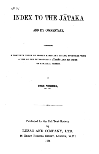 Image of Index to The Jātaka and Its Commentary
