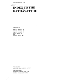 Image of Index to The Kathāvatthu