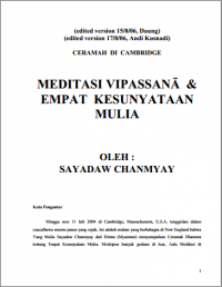 Image of MEDITASI VIPASSANĀ &
EMPAT KESUNYATAAN
MULIA