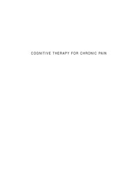 COGNITIVE THERAPY FOR CHRONIC PAIN