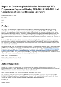 Image of Report On Continuing Rehabilitation Education CRE Programmes Organized