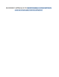 Image of Buddhist Approach To REsponsible Consumption And Sustainable Development