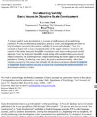 Image of Constructing Validity: Basic Issues In Objective Scale Develompent