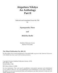 Image of Anguttara Nikaya An Anthology Part ll