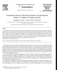 Image of Evaluating Character Education Programs And Missing The Target