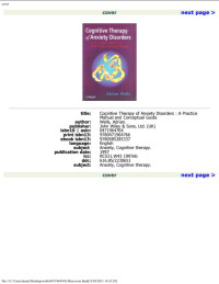 Image of Cognitive Therapy of Anxiety Disorders : A Practice  Manual and Conceptual Guide