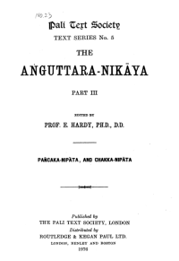 Image of The Aṅguttara-Nikāya Part III: Pañcaka-Nipāta and Chakka-Nipāta