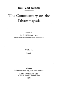 Image of The Commentary on the Dhammapada Vol I
