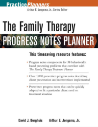 The Family Therapy Progress Notes Planner