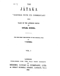 Image of The Jātaka Together with its Commentary, Being Tales of the Anterior Births of Gotama Buddha Vol I