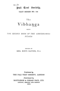 Image of The Vibhanga being the second book of the Abhidhammapitaka