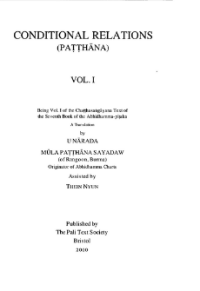 Image of CONDITIONAL RELATIONS (PATTHANA) VOL. II