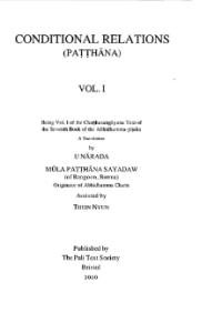 CONDITIONAL RELATIONS (PATTHANA) VOL. II