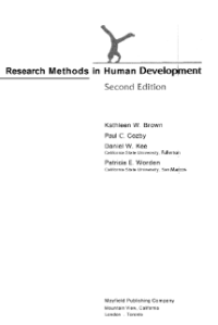 Research Methods in Human Development