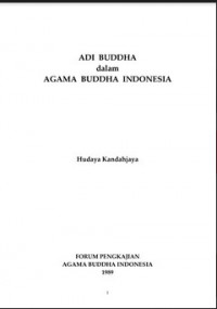 ADI BUDDHA dalam AGAMA BUDDHA INDONESIA