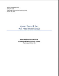 Ajaran Esoterik dari Wat Phra Dhammakāya  (Journal of Buddhist Ethics )