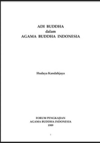 ADI BUDDHA dalam AGAMA BUDDHA INDONESIA