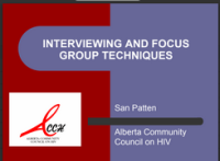 Image of INTERVIEWING AND FOCUS GROUP TECHNIQUES