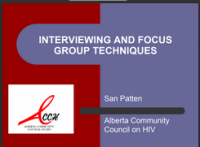 INTERVIEWING AND FOCUS GROUP TECHNIQUES