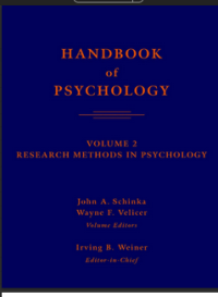 Image of HANDBOOK of PSYCHOLOGY  VOLUME 2