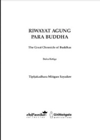 RIWAYAT AGUNG PARA BUDDHA   Buku Ketiga