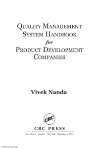Image of QUALITY MANAGEMENT SYSTEM HANDBOOK for PRODUCT DEVELOPMENT COMPANIES