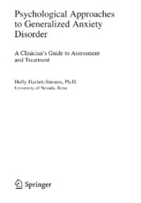 Psychological Approaches to Generalized Anxiety Disorder