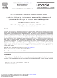 Analysis of Lighting Performance between Single Dome and Pyramid Roof Mosque in Mostar, Bosnia Herzegovina