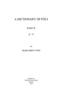 Image of A DICTIONARY OF PALI