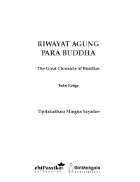 RIWAYAT AGUNG
PARA BUDDHA Buku Ketiga