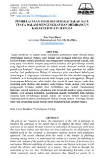 Image of PEMBELAJARAN FILOLOGI SEBAGAI SALAH SATU UPAYA DALAM MENGUNGKAP DAN MEMBANGUN KARAKTER SUATU BANGSA