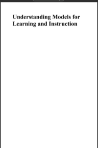 Understanding Models for Learning and Instruction