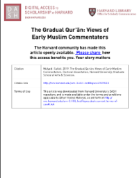 Image of THE GRADUAL QUR’ĀN: VIEWS OF EARLY MUSLIM COMMENTATORS