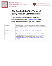 THE GRADUAL QUR’ĀN: VIEWS OF EARLY MUSLIM COMMENTATORS