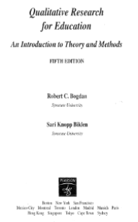 Image of Qualitative Research for Education An Introduction to Theory and Methods